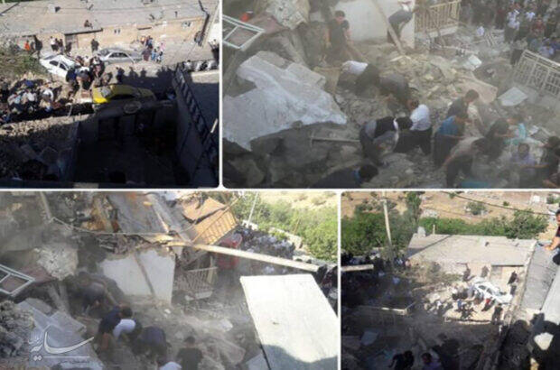 ریزش ساختمان ۴طبقه در کرمانشاه/ ۲ نفر فوت شدند
