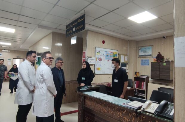 بازدید میدانی رئیس دانشگاه علوم پزشکی گیلان از بیمارستان حضرت ولیعصر (عج) نیروی دریایی رشت